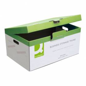 Cajon q-connect carton para 5 cajas archivo definitivo a4 lomo de 100 mm montaje manual medidas interior 374x540x245mm