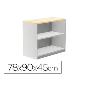 Armario rocada con dos estantes serie store 78x90x45 cm acabado ab04 aluminio/blanco