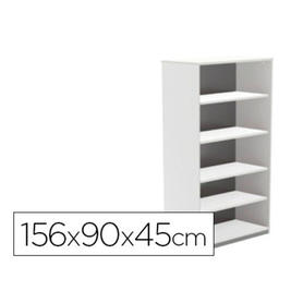 Armario rocada con cuatro estantes serie store 156x90x45 cm acabado aw04 blanco/blanco