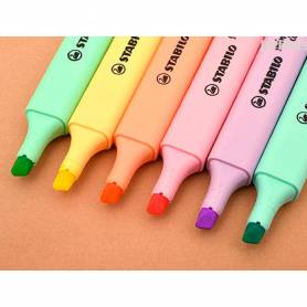 Rotulador stabilo fluorescente swing cool color pastel bolsa de 6 unidades colores surtidos