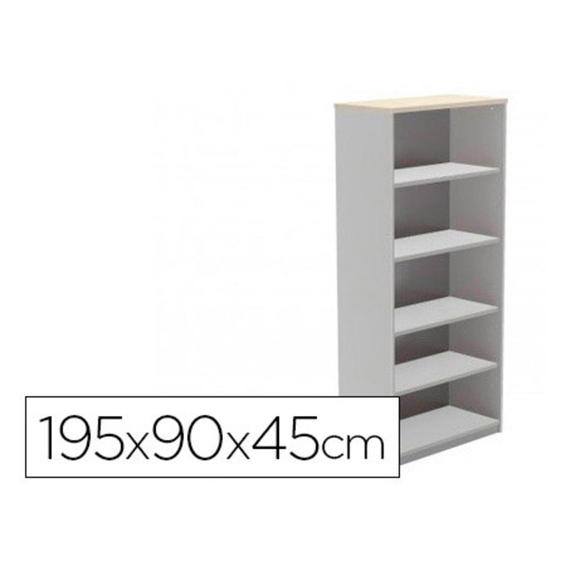 Armario rocada con cinco estantes serie store 195x90x45 cm acabado ab02 aluminio/gris