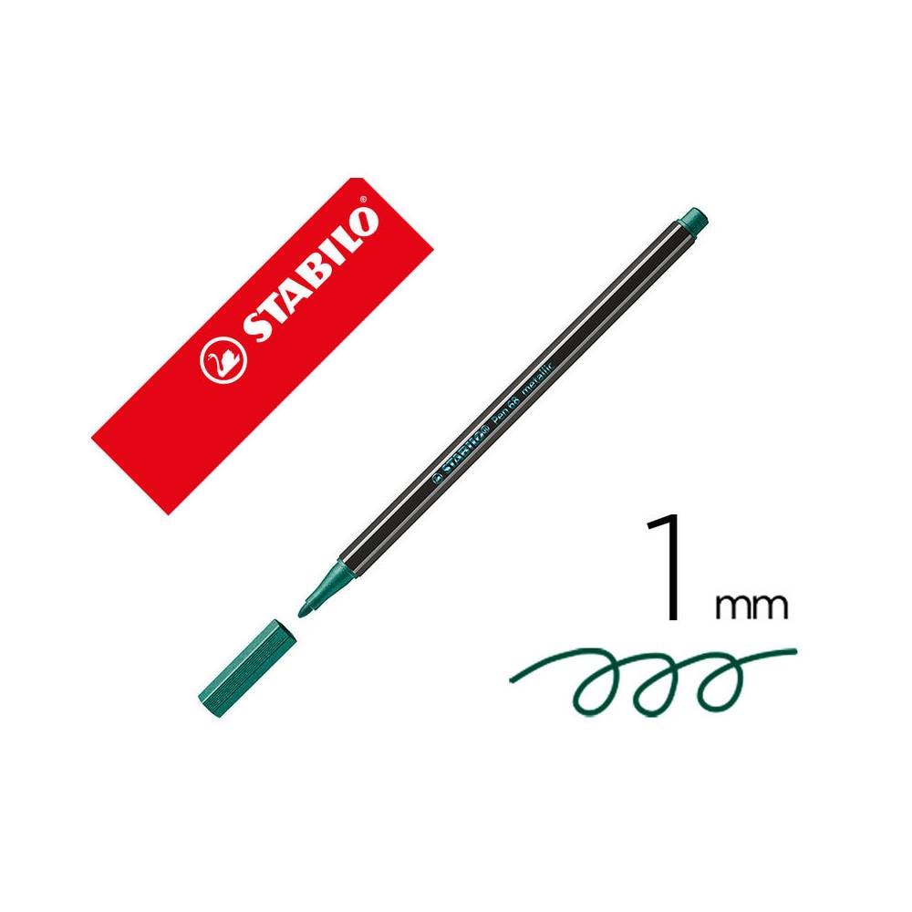 Rotulador stabilo acuarelable pen 68 metalico verde 1 mm