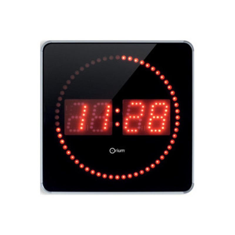 Reloj orium digital led studio 2 en 1 negro/plata 28x28x2,5 cm