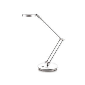 Lampara de oficina cep acero y aluminio base blanca/brazo gris metal tactil con espejo 170 mm diametro de base