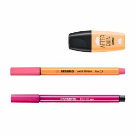 Set stabilo pastel love mini world pen 68 / point 88 / boss 18 unidades surtidas