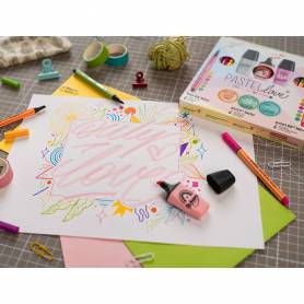 Set stabilo pastel love mini world pen 68 / point 88 / boss 18 unidades surtidas