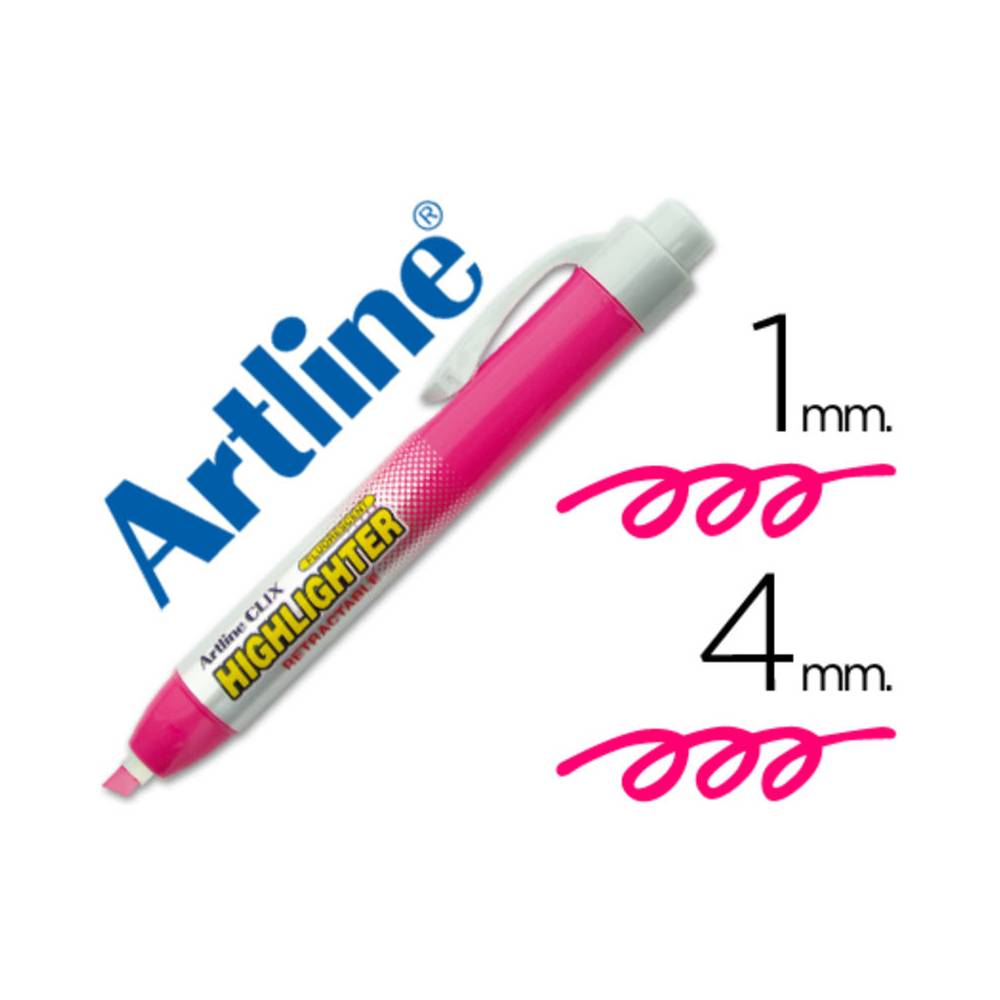 Rotulador artline clix fluorescente ek-63 rosa punta biselada 4.00 mm