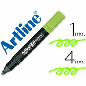 Rotulador artline fluorescente ek-660 verde punta biselada
