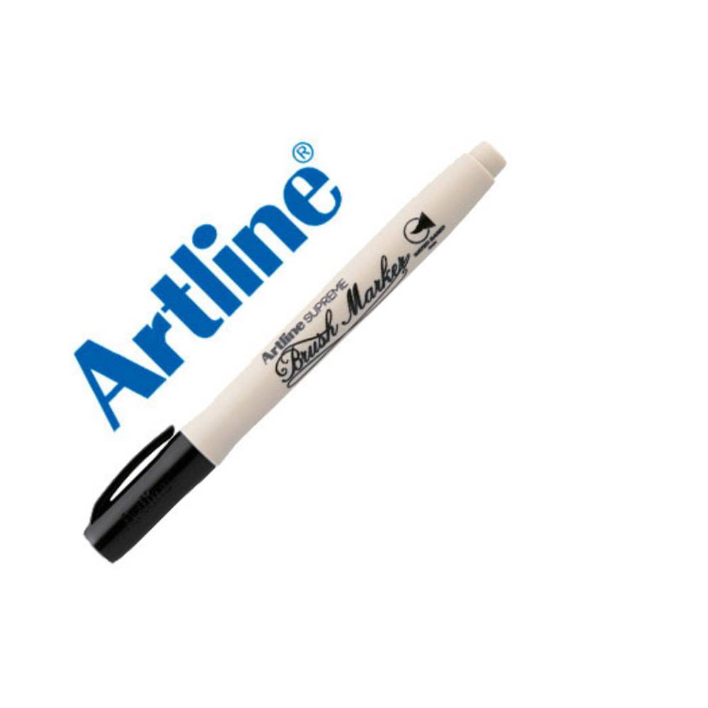 Rotulador artline supreme brush pintura base de agua punta tipo pincel trazo variable negro