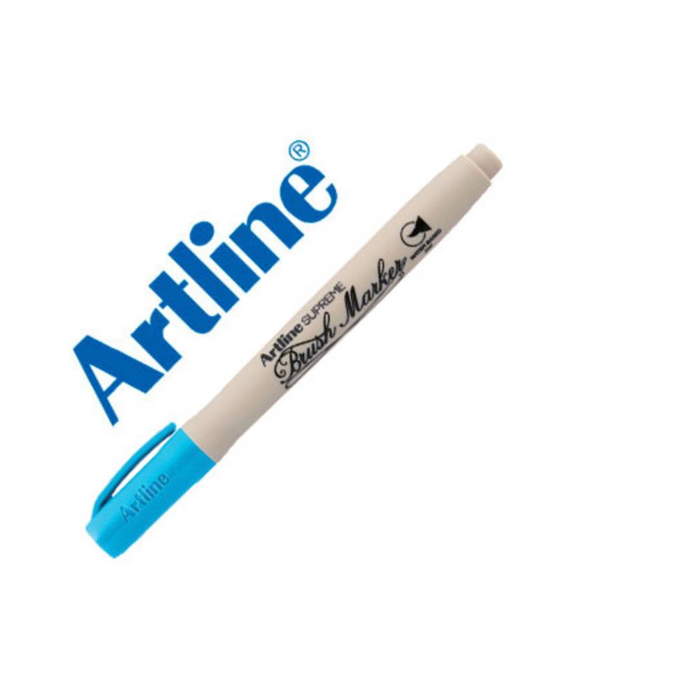 Rotulador artline supreme brush pintura base de agua punta tipo pincel trazo variable celeste