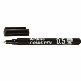 Rotulador artline calibrado micrometrico negro comic pen ek-285 punta poliacetal 0,5 mm resistente al agua