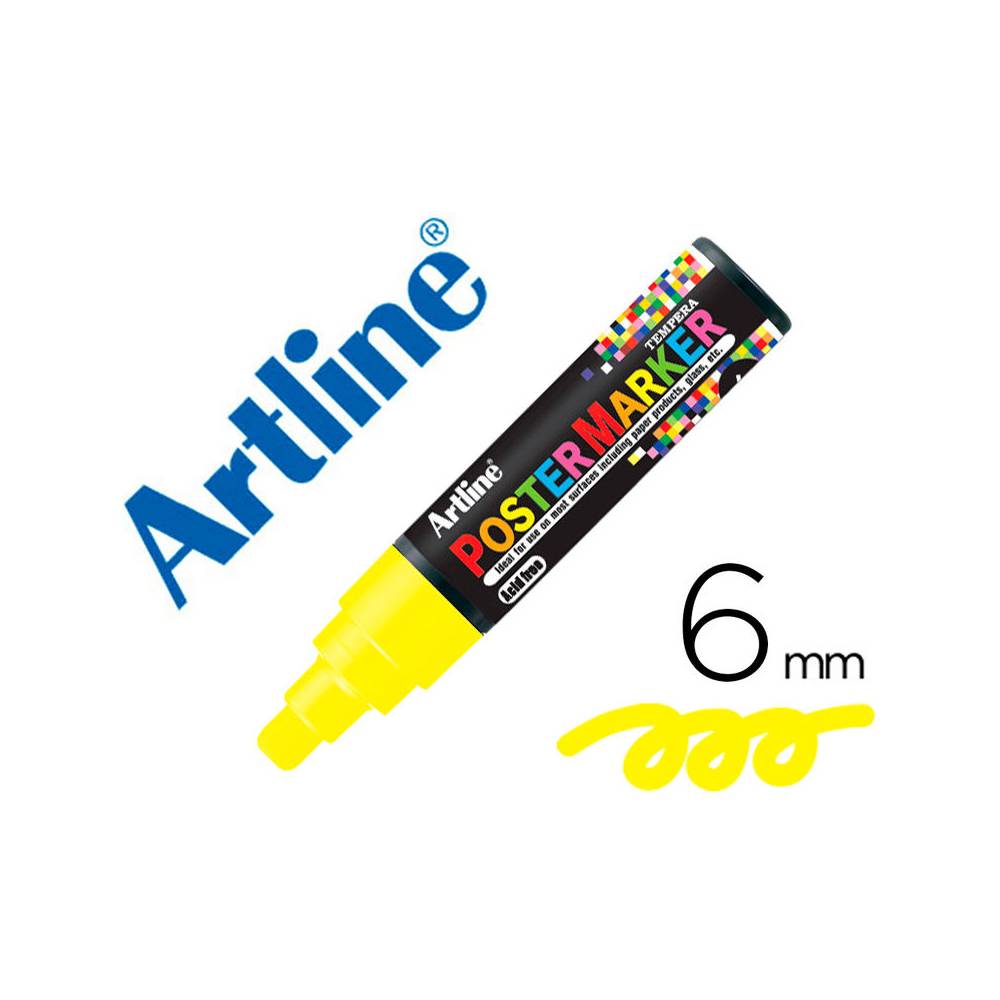 Rotulador artline poster marker epp-6-ama fluo punta redonda 6 mm color amarillo fluor