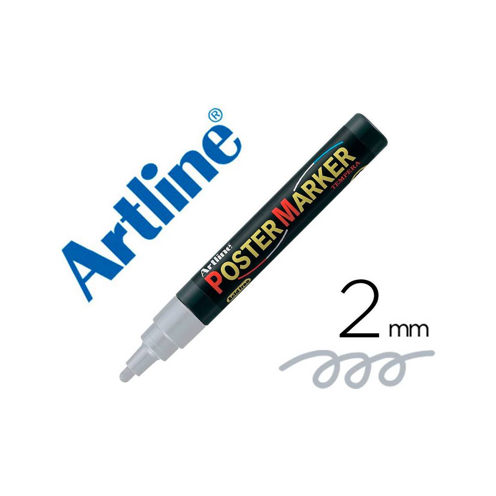 Rotulador artline poster marker epp-4-pla met punta redonda 2 mm color metalizado plata