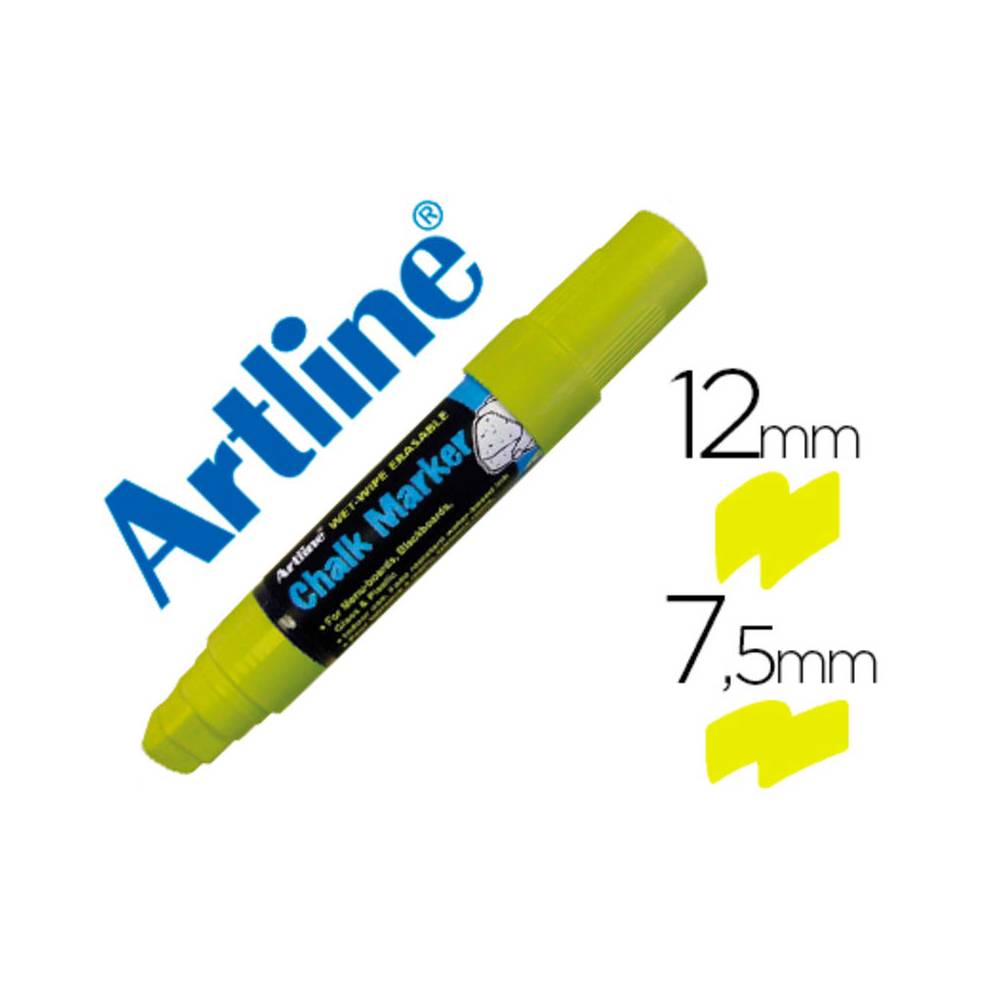 Rotulador artline pizarra verde negra epw-12 mm color amarillo