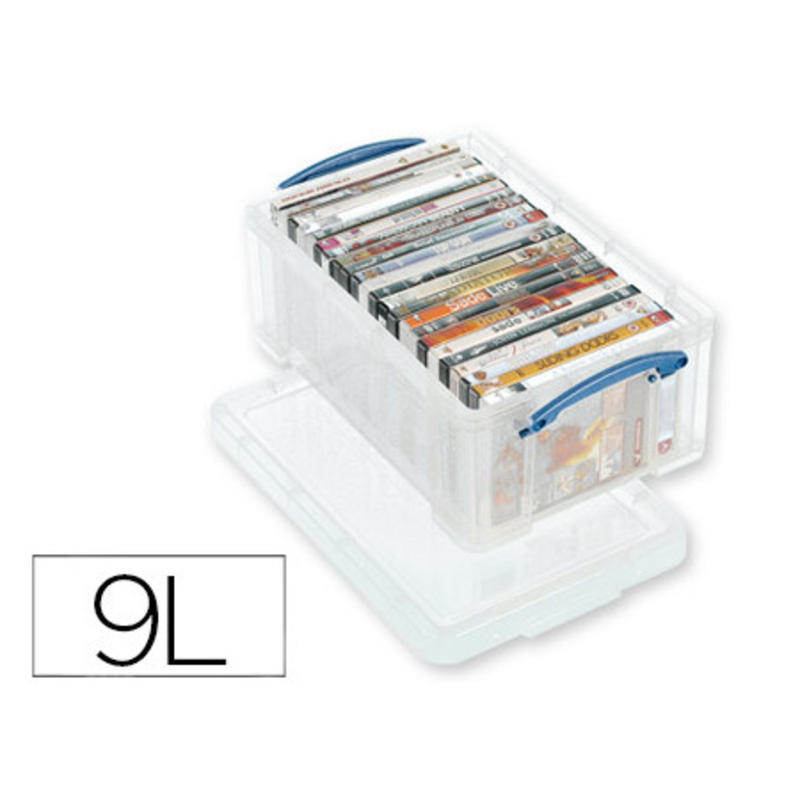 Organizador archivo 2000 plastico transparente con tapa9 litros 155x255x395 mm