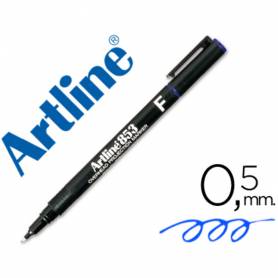 Rotulador artline retroproyeccion punta fibra permanente ek-853 azul -punta redonda 0.5 mm