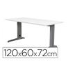 Mesa de oficina rocada metal 2000ac04 aluminio /blanco 120x60 cm