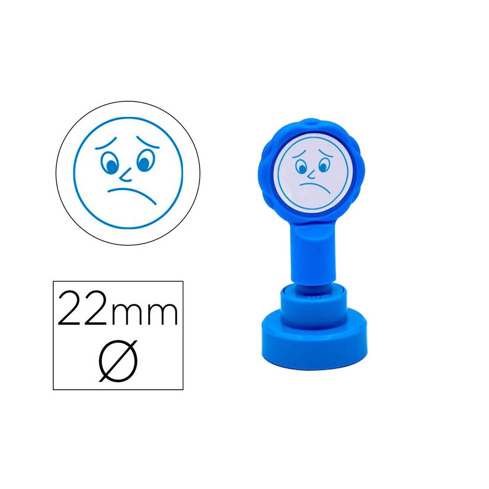 Sello artline emoticono disgusto color azul 22 mm diametro