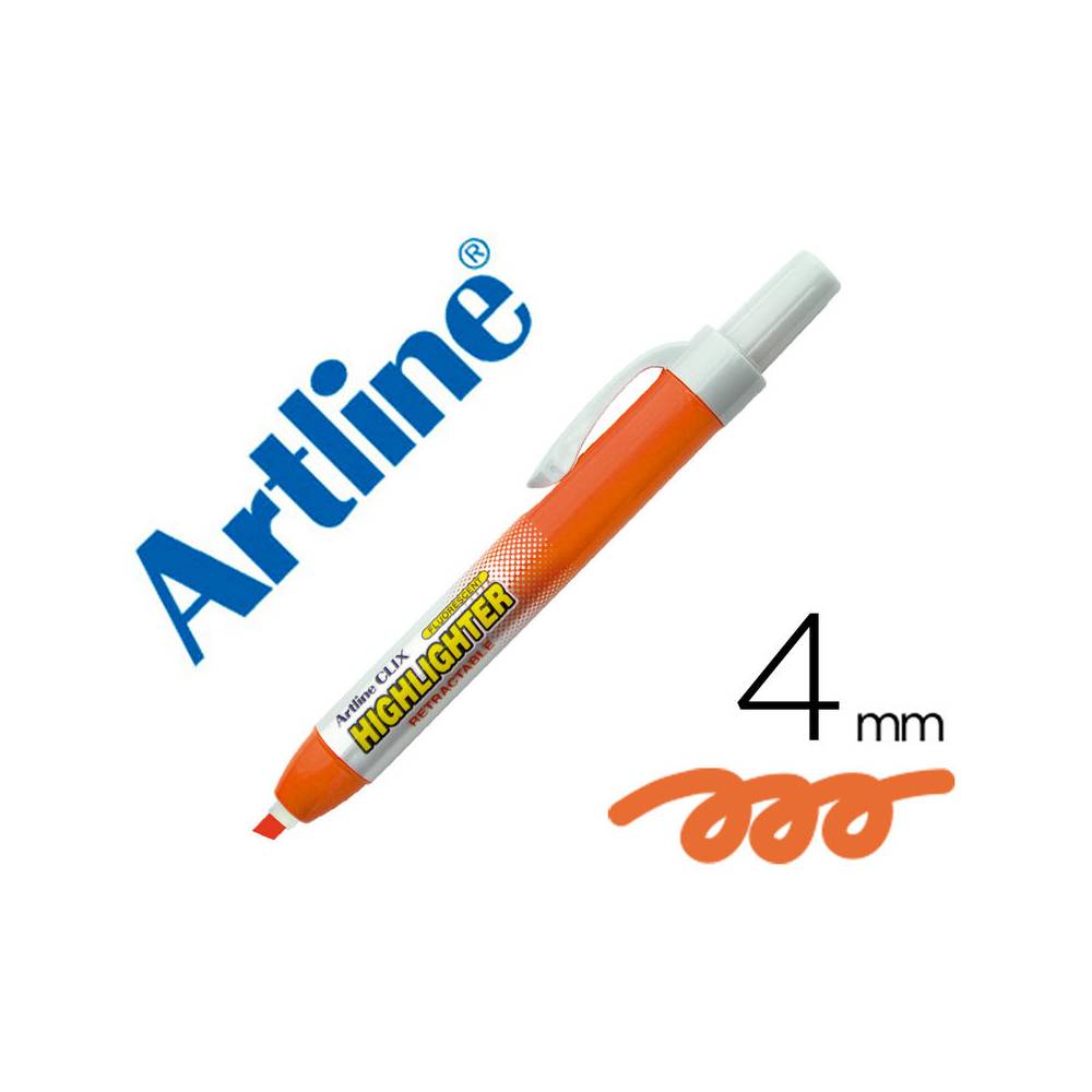 Rotulador artline clix fluorescente ek-63 naranja punta biselada 4 mm