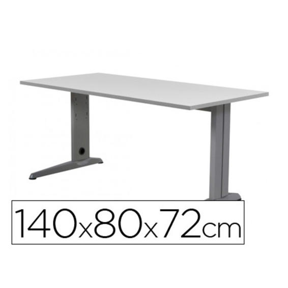 Mesa de oficina rocada metal 2001ac02 aluminio /gris 140x80 cm