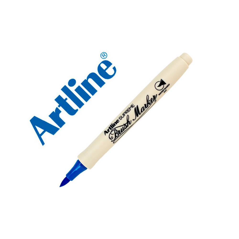 Rotulador artline supreme brush epfs pintura base de agua punta tipo pincel trazo fino azul ultramar