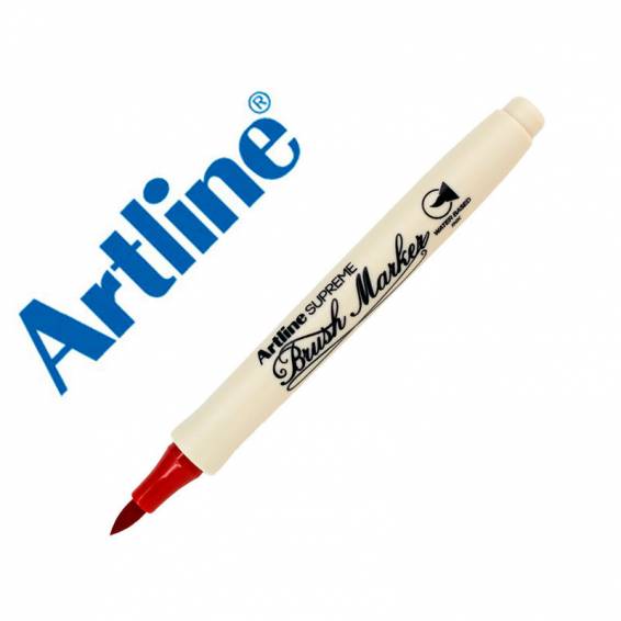 Rotulador artline supreme brush epfs pintura base de agua punta tipo pincel trazo fino rojo oscuro