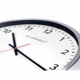 Reloj q-connect de pared plastico oficina redondo 50 cm marco cromado