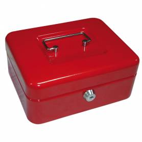 Caja caudales q-connect 8/ 200x160x90 mm roja con portamonedas