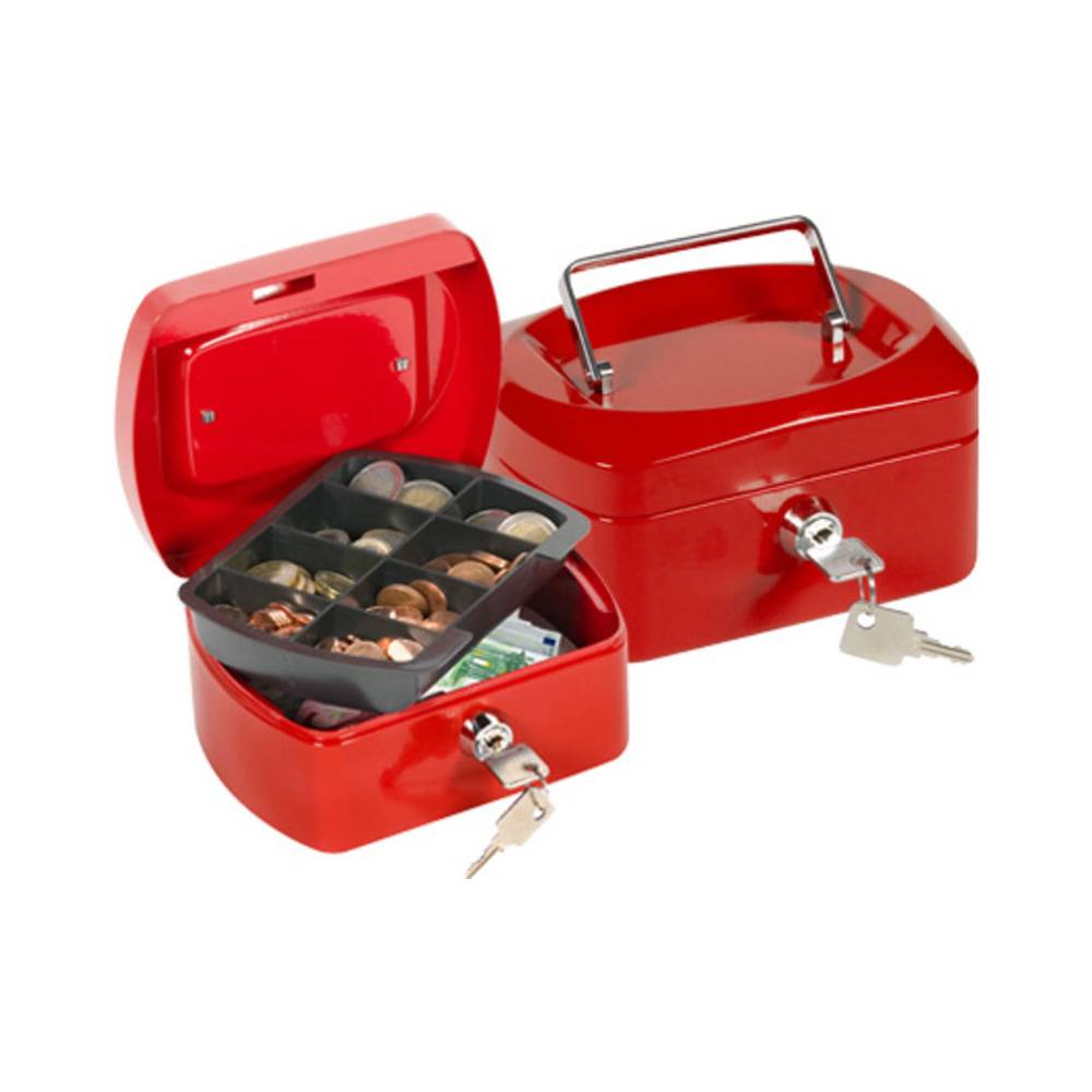 Caja caudales q-connect 6/ 152x115x80 mm roja con portamonedas