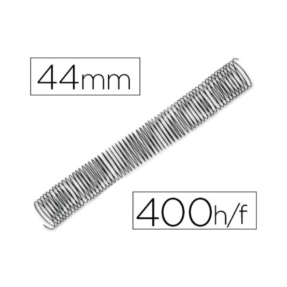 Espiral metalico q-connect 64 5:1 44mm 1,2mm caja de 25 unidades