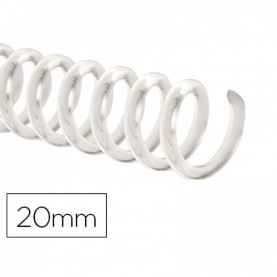Espiral plastico q-connect transparente 32 5:1 20mm 2mm caja de 100 unidades