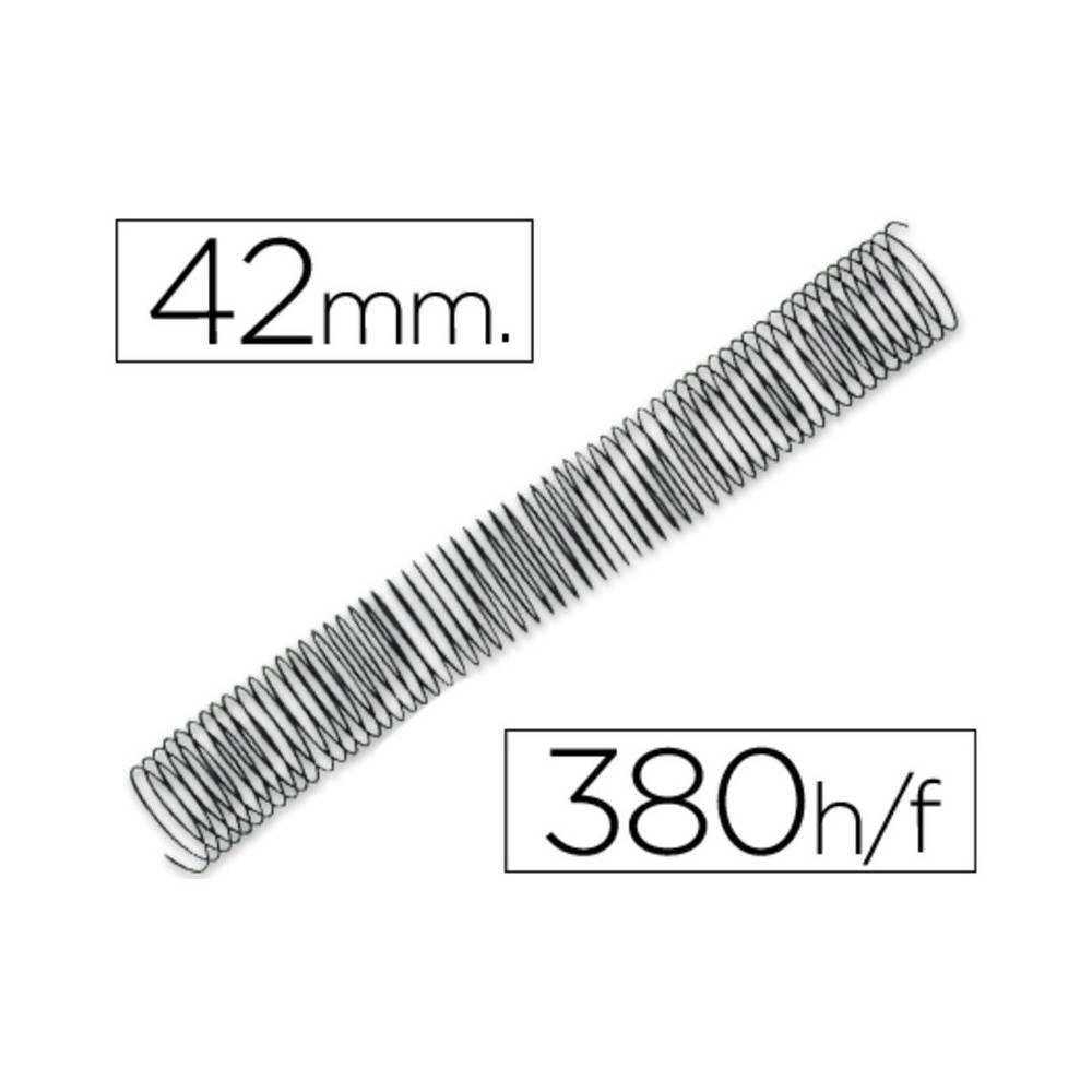 Espiral metalico q-connect 64 5:1 42mm 1,2mm caja de 25 unidades