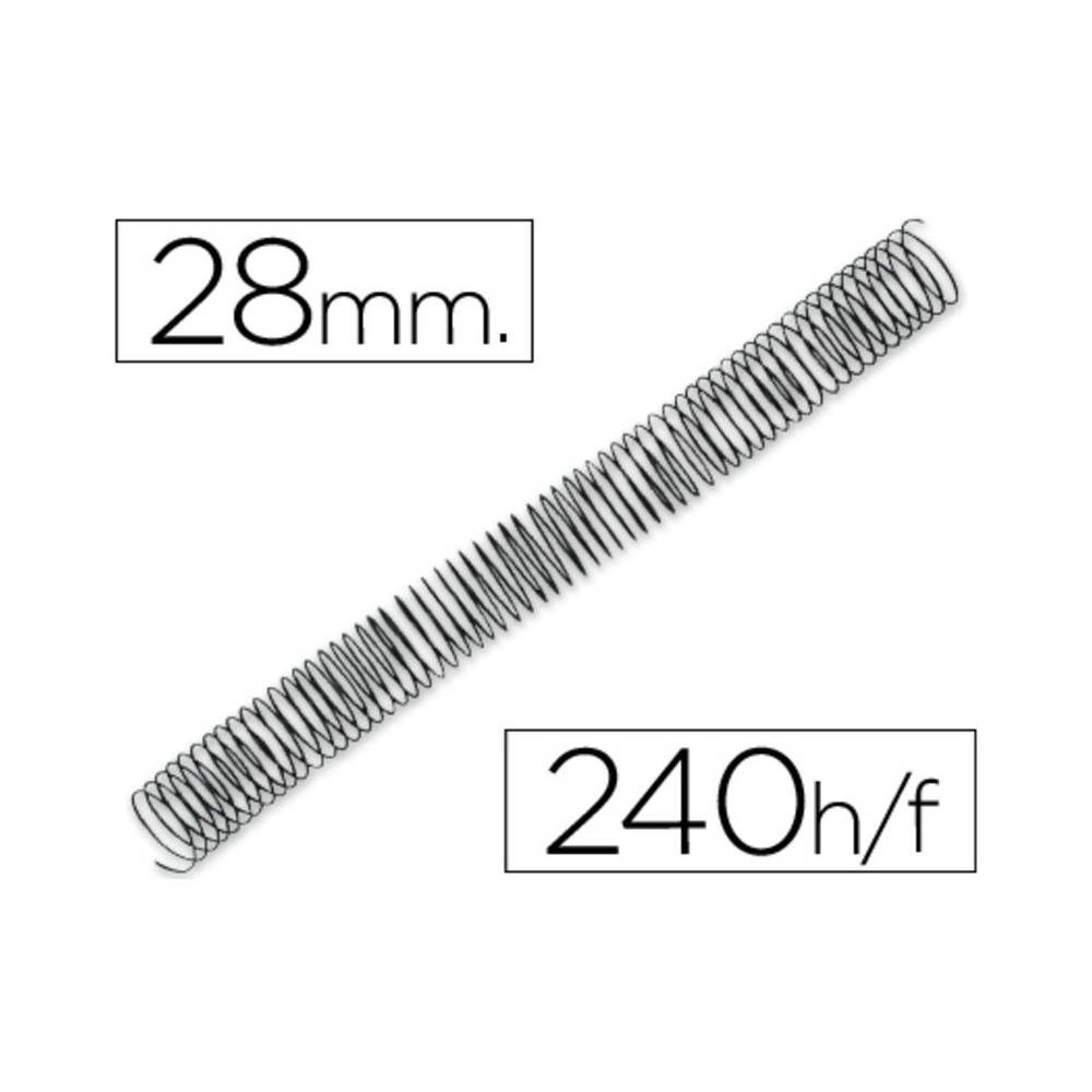Espiral metalico q-connect 64 5:1 28mm 1,2mm caja de 50 unidades