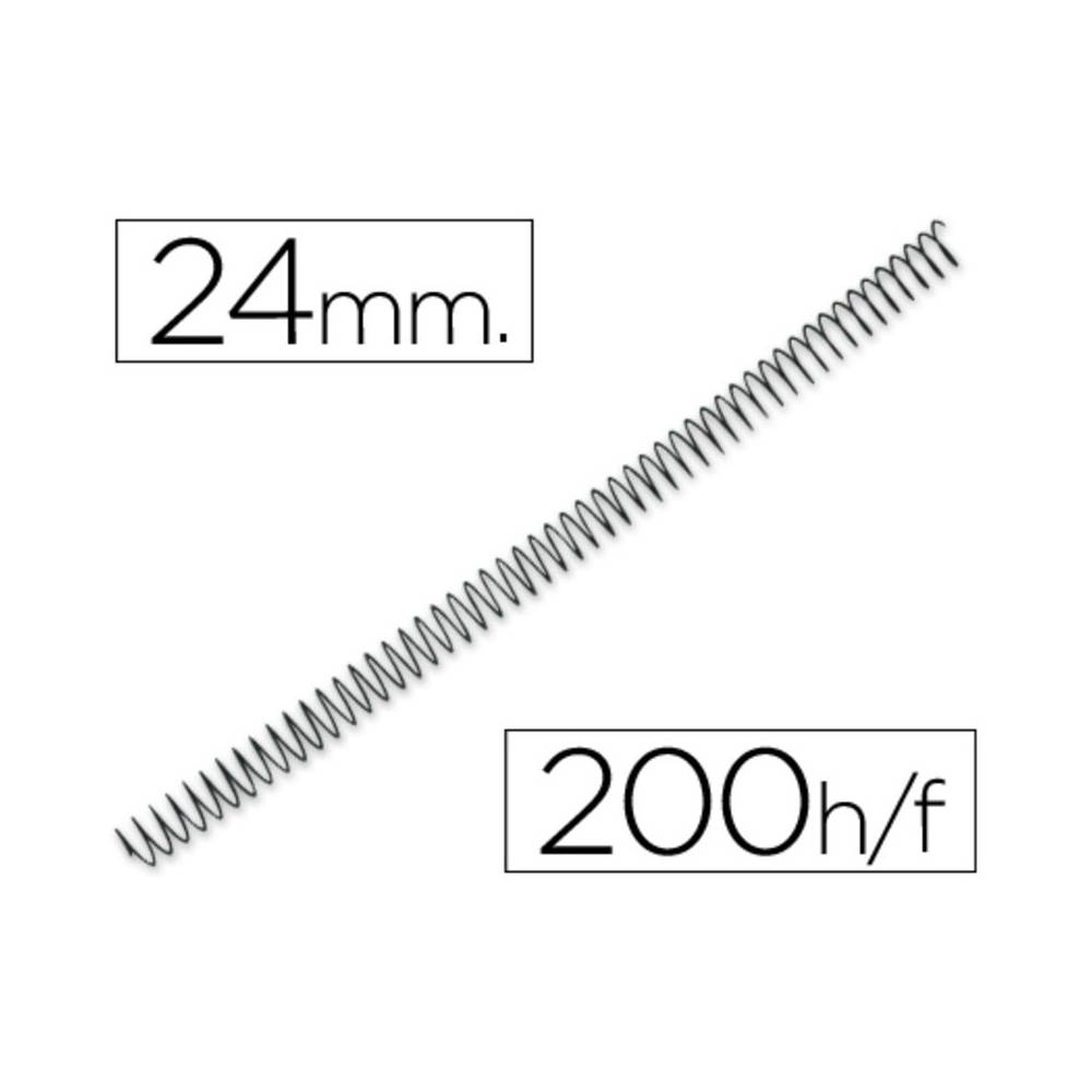 Espiral metalico q-connect 56 4:1 24mm 1,2mm caja de 100 unidades