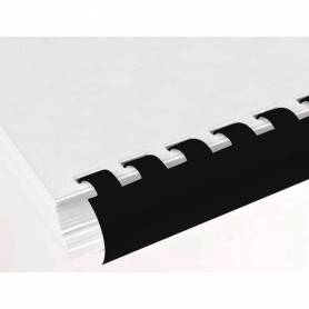 Canutillo q-connect redondo 22 mm plastico negro capacidad 200 hojas caja de 50 unidades