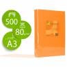 Papel color q-connect din a3 80 gr naranja intenso paquete de 500 hojas - KF18011