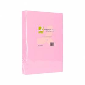Papel color q-connect din a3 80 gr rosa paquete de 500 hojas
