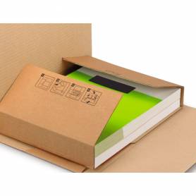 Caja para embalar q-connect libro medidas 300x240x60 mm espesor carton 3 mm