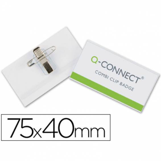 Identificador q-connect con pinza e imperdible kf01568 40x75 mm