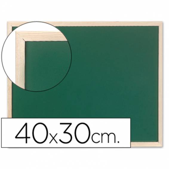 Pizarra verde q-connect marco de madera 40x30 cm sin repisa