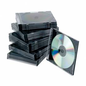 Caja de cd q-connect slim -con interior negro -pack de 25 unidades