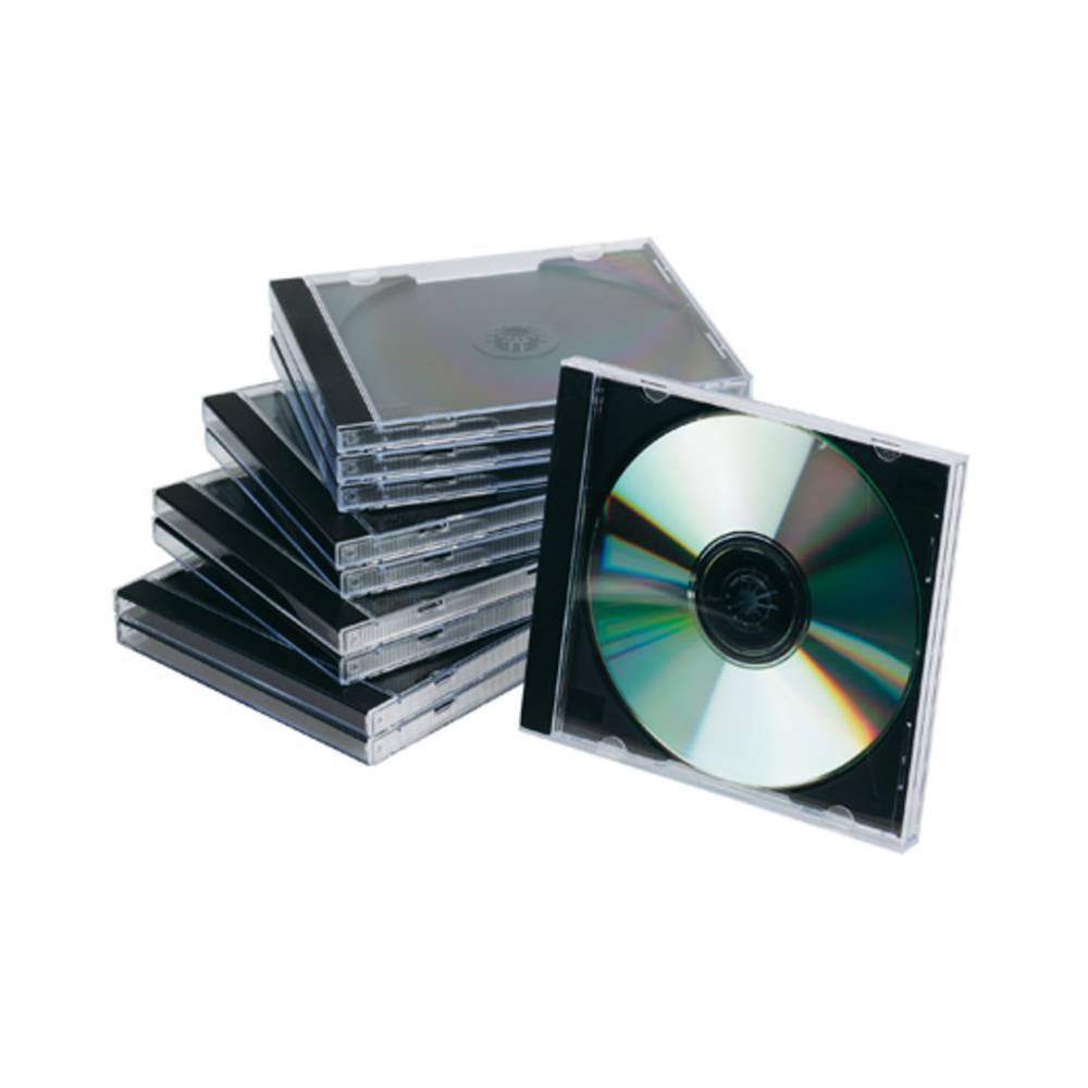 Caja de cd q-connect -con interior negro -pack de 10 unidades
