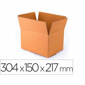 Caja para embalar q-connect usos varios carton doble canal marron 304x150x217 mm