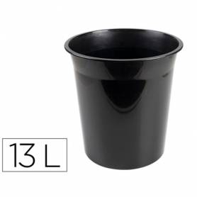 Papelera plastico q-connect negro opaco 13 litros dim.275x285 mm