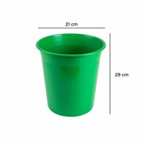 Papelera plastico q-connect verde opaco 13 litros 275x285 mm