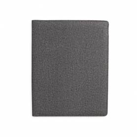 Carpeta portafolios q-connect a4 con calculadora bloc 20 hojas y departamentos interiores color gris 250x315