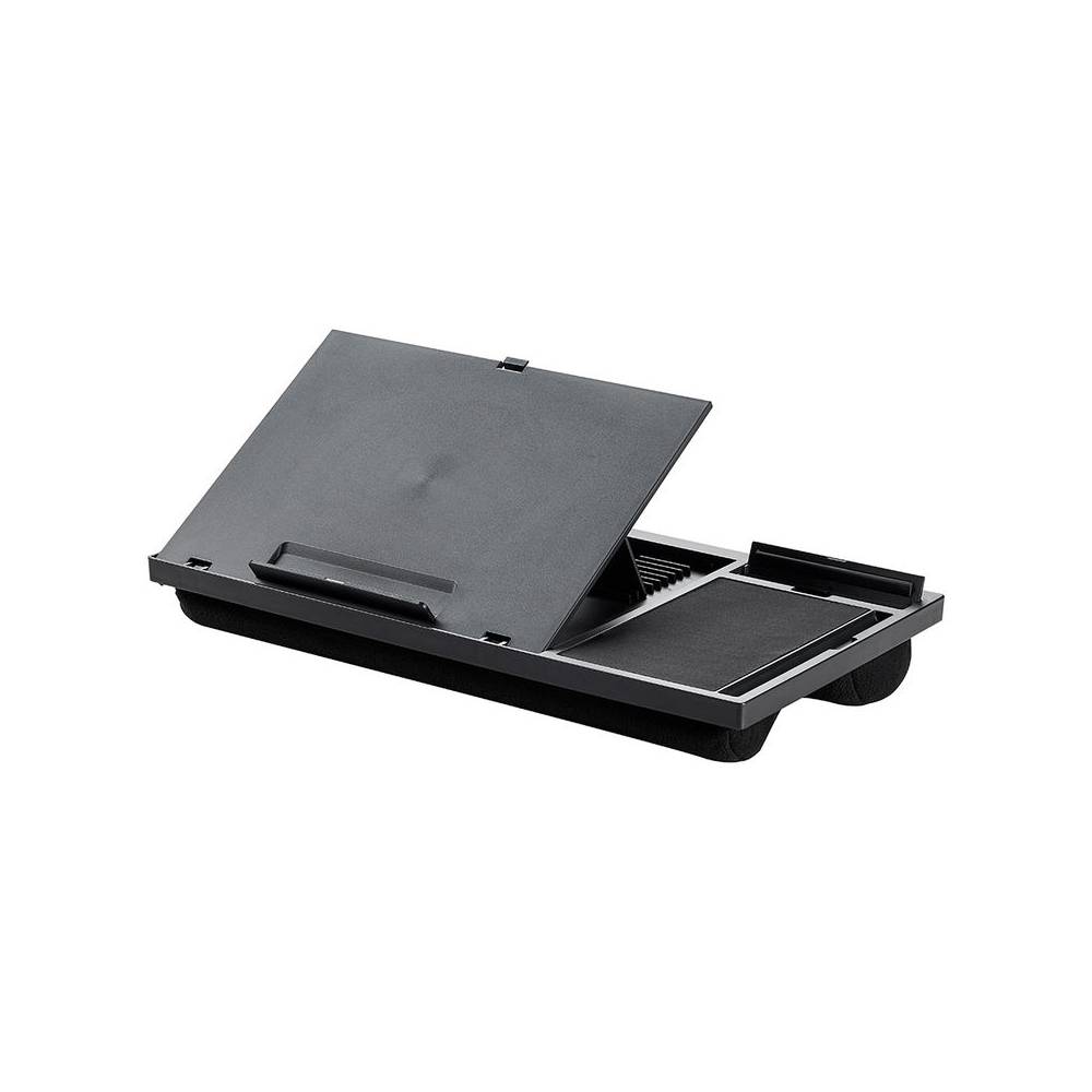 Soporte q-connect ancho para portatil movil raton hasta 17/ ajustable 7 angulos diferentes color negro