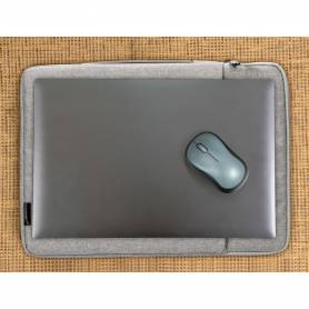 Funda para portatil q-connect 13,3/ con asa 1 bolsillo exterior con cremallera color gris 350x250x25 mm