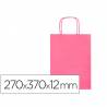 Bolsa papel q-connect celulosa rosa m con asa retorcida 270x370x12 mm - KF03754