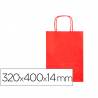 Bolsa papel q-connect celulosa rojo l con asa retorcida 320x400x14 mm - KF03759